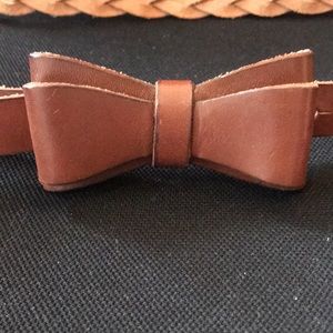 Brown Leather Bow Belt